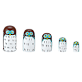 Miniatyrbild 1 av 5: Bedårande Cartoon Wise Owl Nesting Dolls - Set med 5 | Handgjord staplingsleksak i trä | Barnleksakspresenter och ugglaprydnader