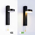 Miniatyrbillede 4 af 5: Sort Indendørs Væglampe, LED Moderne Væglampe 7W, Træksnorskontakt, LED Væglamper Indendørs Lys til Soveværelse, Stue 1 PAKKE