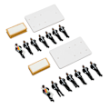 Miniatyrbillede 5 af 8: Kiste Dans Model Begravelse Action Figurer Kiste Mennesker Figurer Sæt 2stk Kiste med 14stk Mennesker Figurer