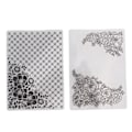 Miniatyrbild 1 av 8: 2 st plastpräglingsmapp Clear Concave Convex Texture DIY Craft Mallar för inbjudningar Kuvert Kort