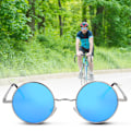 Pikkukuva 5 / 8: Metal Classic Vintage Unisex UV-suojauksella varustetut pyöreät kehykselliset polarisoidut aurinkolasit aurinkolasikotelolla, Ice Blue