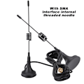 Miniatyrbild 8 av 8: Sugantenn 433Mhz RP SMA Plug Hane Rak med magnetisk bas för skinkaradio