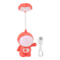 Miniatyrbillede 1 af 8: 3W LED-sengelampe USB-opladning Øjenbeskyttelse Unik form Bærbar blød varm studielæselampe til soveværelse Rød