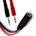 Miniatyrbilde 7 av 7: 3,5 mm hunn til dobbel hann hodetelefonmikrofon lyd Y-splitter AUX-kabel