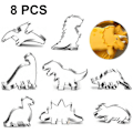 Miniatyrbillede 2 af 5: Dinosauruskageform, Fondantkageform Kompatibel Med Børn Bagning af Småkager, Kageform Sæt i Rustfrit Stål, Dinosauruskageform 8 stk