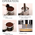 Pikkukuva 4 / 5: Uudelleenkäytettävä ruostumattomasta teräksestä valmistettu kahvinsuodattimen pidike Delonghi-espressokeittimiin Ec0680, Ec0 - 51 mm:n pohjaton kahvinsuodatin