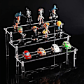 Miniatyrbillede 3 af 4: Klar Akryl Display Stand, 3-lags Klar Trappehylde, Akryl Display Stand til Samlinger, til Fremvisning af Figurer, Neglelak, Kosmetik