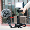 Miniatyrbild 7 av 8: DV handhållen C-formad fotografering Videostabilisator Blixtstativ Stabilisator
