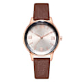 Miniatyrbillede 1 af 4: Simple Business Kvinder Arabiske tal Urskive PU-rem Ur Legering Quartz Armbåndsur (Brun)
