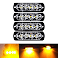 Pikkukuva 1 / 5: Auton LED-hätävilkut - 4 osan sarja älykkäällä sirulla ja 4 LED-korostushelmellä (keltainen)