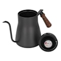Miniatyrbilde 8 av 8: 850 ml kaffekjele med termometer i rustfritt stål med gåsehals og trehåndtak