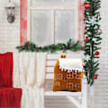 Miniatyrbilde 2 av 3: Vinter Jul Dekorativ Pute, Vinter Stue Sengekant Sofa Pute Juledekorasjon (Hus, 35cm)
