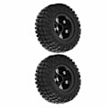 Miniatyrbilde 6 av 8: 2PCS Aluminium Felger Dekk Sett for Axial SCX24 AXI00001 1/24 RC Crawler Bil Oppgraderingsdeler Svart