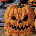Miniatyrbillede 5 af 5: Halloween slikskål i resin med låg, græskar slikskål