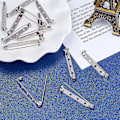 Miniatyrbillede 5 af 5: Platinerede Bar Pins med Assorterede Sikkerhedsnåle og Spænde Størrelser