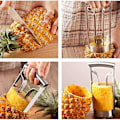 Miniatyrbillede 2 af 5: Ananasskærer, Ananas Skræller Rustfrit Stål Ananas Skræller Frugtskærer til Køkken Frugtringe