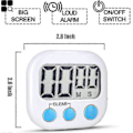 Miniatyrbild 4 av 5: 3-pack Digital Timer för Lärare Små Timers för Barn Magnetisk Baksida Stor, Vit