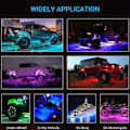 Miniatyrbilde 5 av 6: 6 stk Atmosfærisk Chassislys Bil Eksteriør Dekorasjon Neonlampe RGB LED for Jeep ATV SUV