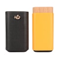 Miniatyrbild 1 av 8: Cigarr Humidor Case Läder Cedar Wood 3 Finger Portable Cigarr Box Present till älskare pappa