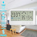 Miniatyrbild 2 av 5: Fuktmätare Rumstermometer, Termometer Hygrometer Inomhus Digital Termo-Hygrometer med Stora Siffror och Tid Datum, med Beröringsbar Bakgrundsbelysning, för Hemmet