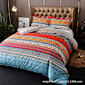 Miniatyrbilde 4 av 5: Bohemsk Vattert Sengeteppe Dobbel 3 Deler Lappeteppe Sengeteppe Reversibel Myk Mikrofiber Sengetøy 220*240cm