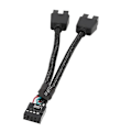 Miniatyrbillede 1 af 5: 9-pin USB Header Hun 1 Til 2 Han Forlængerkabel Kort Desktop 9-pin USB Hub-B6