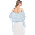 Bröllopskvällssjal för kvinnor Lätt flödande chiffongbrudomslag -CN-WR Light Blue
