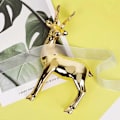 Miniatyrbillede 2 af 5: Hjortefigur Hjorte Elektroplettering Moderne Poleret Guld Hjort Statue Skulptur