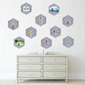 Miniatyrbild 5 av 5: Hexagonformade filtanslagstavlor - Set om 10, grå, 5,9 x 7 tum / 15 x 17,7 cm, heminredning för kontor och klassrumsväggar (stift ingår ej)