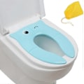 Miniatyrbillede 1 af 4: Blå Foldbar Rejse Toilet Reducer Børn Bærbart Toiletsæde til Baby Komfort PP Materiale med 4 Skridsikre Silikonepuder og 1 Bæretaske