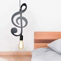Miniatyrbilde 2 av 5: Pendellampe, Jern Taklampe Musikk Note Hengende Lampeskjerm Lysekrone