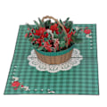 Miniatyrbild 7 av 8: 3D Julgranskort Blomkorg Utsökta Detaljer Popup Gratulationskort med Kuvert för Presentteman Fester