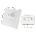 Miniatyrbillede 2 af 5: Indendørs bevægelsessensor, forsænket vægmontering, egnet til LED, infrarød sensor, programmerbar, rækkevidde 9m/140° 80x80x45mm