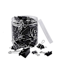 Miniatyrbillede 2 af 4: 120 Stk. Papirclips Binder Clips Assorterede Størrelser (sort)