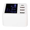 Miniatyrbilde 4 av 8: USB-vegglader 4-porters QC3.0 PD20W LCD-skjerm Hurtiglading USB C Reiselader 100-240V EU-plugg