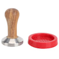 Miniatyrbillede 1 af 8: Køkken træhåndtag rustfrit stål base kaffepulver presse hammer tamper værktøj