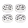 Miniatyrbillede 2 af 8: Aluminiumslegering RC Bilhjulnav 2,2 Tommer RC Beadlock Hjul Fælge til 1/10 Fjernbetjening Bil Sølv