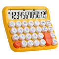 Miniatyrbillede 1 af 8: 12-cifret lommeregner Stort LCD-display Stor knap Standard mekanisk switch-regnemaskine til kontorskolehjem Citrongul