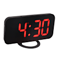 Miniatyrbild 7 av 8: Digital spegelklocka dimbar dubbel USB-laddningsport LED elektronisk väckarklocka med snooze-funktion för sovrumskontor svart kropp röd typsnitt