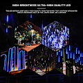 Miniatyrbillede 6 af 7: Led Meteor String Lights Vandtætte Ultra Bright Romantisk Icicle Lights til Fest Bryllup Træ Hjem Terrasse Udendørs Dekoration Blå