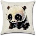 Miniatyrbilde 3 av 5: Putetrekk og putetrekk i polyester i 4 deler, 45x45 cm, Panda-tema