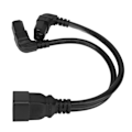 Miniatyrbilde 5 av 8: IEC320 C20 til dobbel C13 ledning 1 i 2 ut dobbel rett vinkel Y splitter strømkabel for skrivebordslampe skriver 12,6 tommer