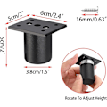 Miniatyrbilde 2 av 5: Justerbare møbelføtter - Sett med 4, 5 cm høyde, aluminiumslegeringsben for sofa, skap, ottoman, skap - Svart