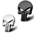 Pikkukuva 2 / 5: Musta 2 kappaleen Punisher 3D -metallitarra, Punisher-kallomoottoripyörän ajoneuvotarra, Punisher-kallon autotarra, moottoripyörät, ajoneuvojen koristelu