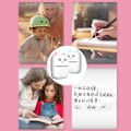 Miniatyrbillede 7 af 8: Mini Instant Printer Cartoon Ingen Blæk Termisk Udskrivning Kamera Bluetooth Trådløs Lær Printer til Drenge Piger Studerende Fødselsdag