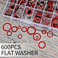 Miniatyrbilde 5 av 5: 600 stk Fiberskive Sortiment Kit 12 Størrelse Rød Stål Papir Fiber Flat Skive Kit Flat Ring Tetningssortiment Kit