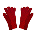 Miniatyrbillede 2 af 8: Vinterhandsker 2 Finger Eksponeret Design Akryl Fleece Ren Farve Lange Vinterstrikkede Handsker til Udendørs Indendørs Rød