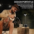 Miniatyrbillede 5 af 5: Trådløs Bordlampe, 6000mAh Genopladeligt Batteri, 2 Lysstyrkeniveauer, Metal Sengelampe, til Stue, Soveværelse, Kontor, Studio (Sort)