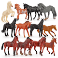 Miniatyrbillede 1 af 7: 12 stk. Mini Actionfigurer Heste Legetøjsmodel Simulering PVC Miniature Heste Dyr Legetøj Playset Pædagogisk Legetøj til Børn