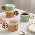 Miniatyrbilde 5 av 5: Cookie Vannkopp Søt Keramisk Krus, Brun, Rundt Håndtak